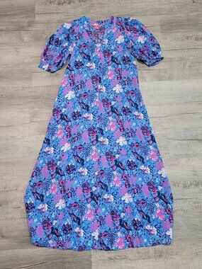 knee length dresses for ladies Serenity Blue Strapless Beaded Party Maxi Dress - US 14 main image 1